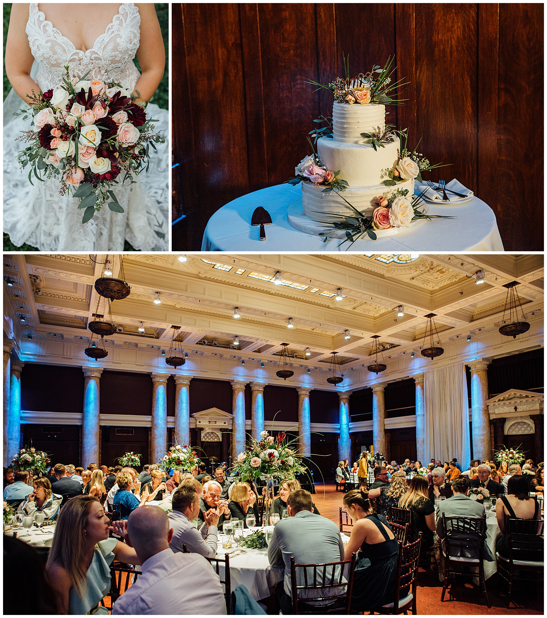 Cake photos and reception at The Temple for Performing Arts Des Moines Iowa