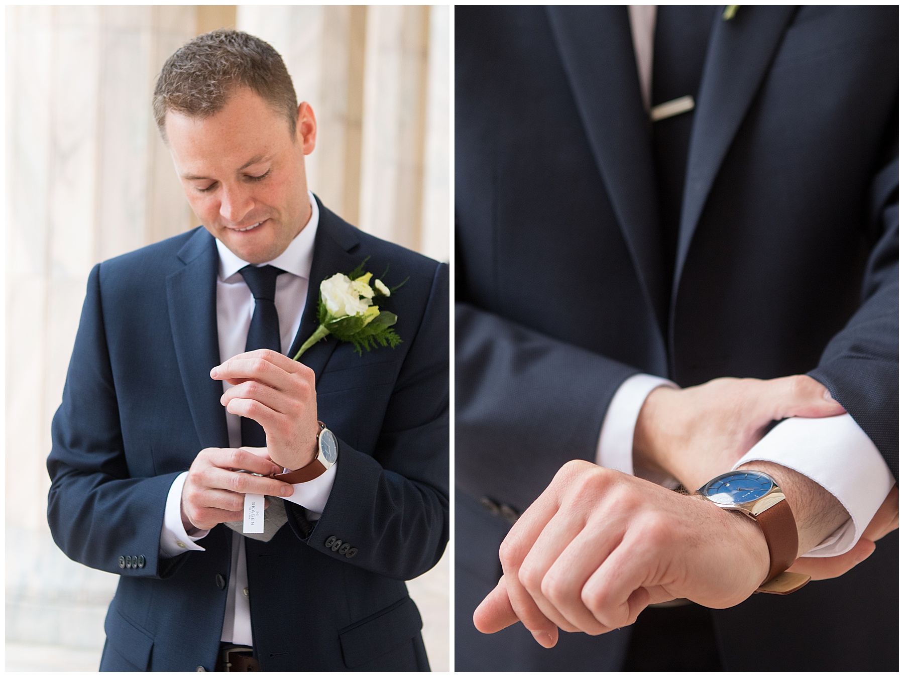 Groom with watch