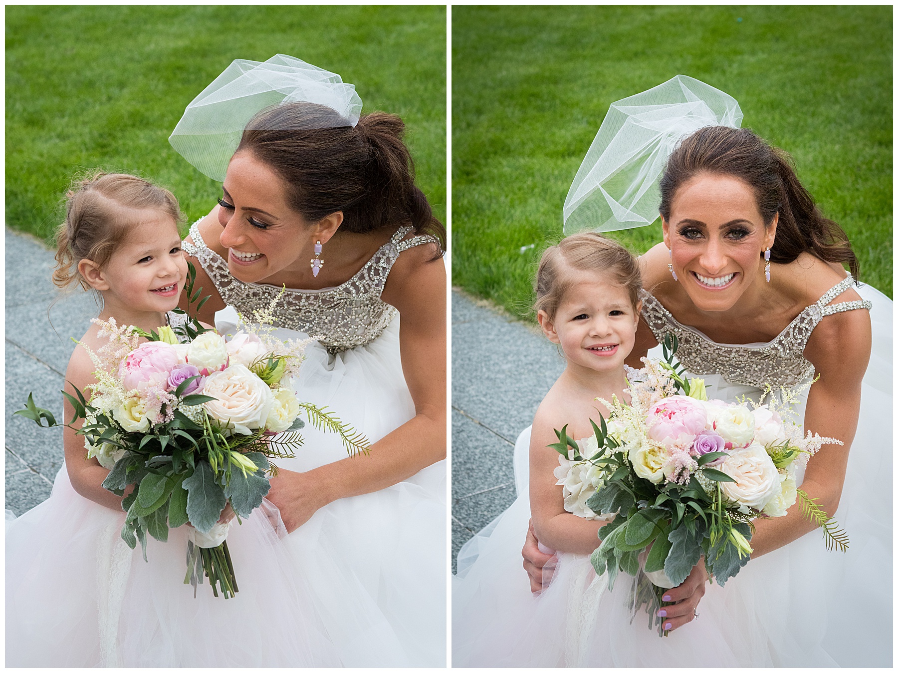 Bride with flower girl