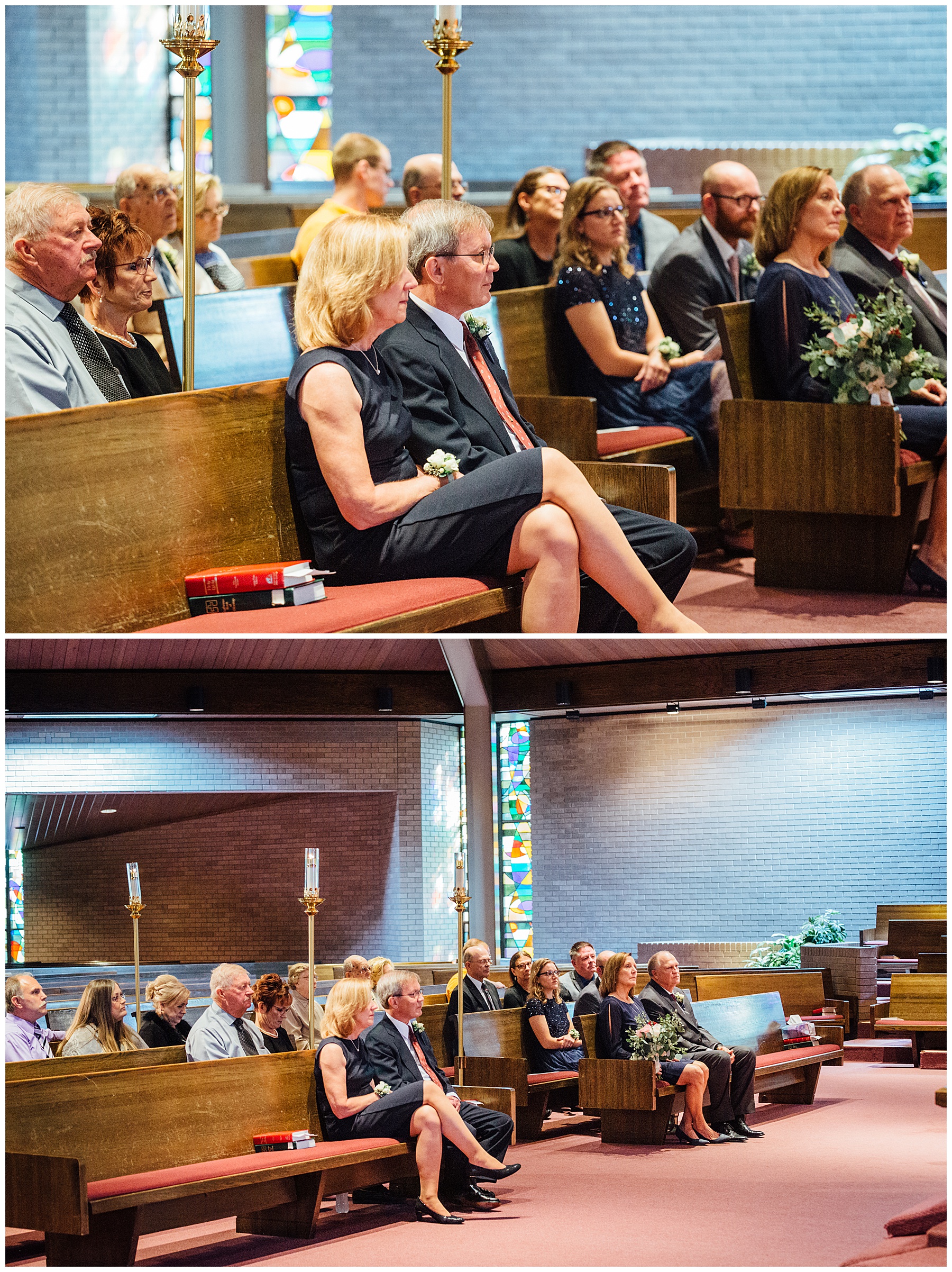 Parents watching ceremony at Lutheran Church of the Master Wedding