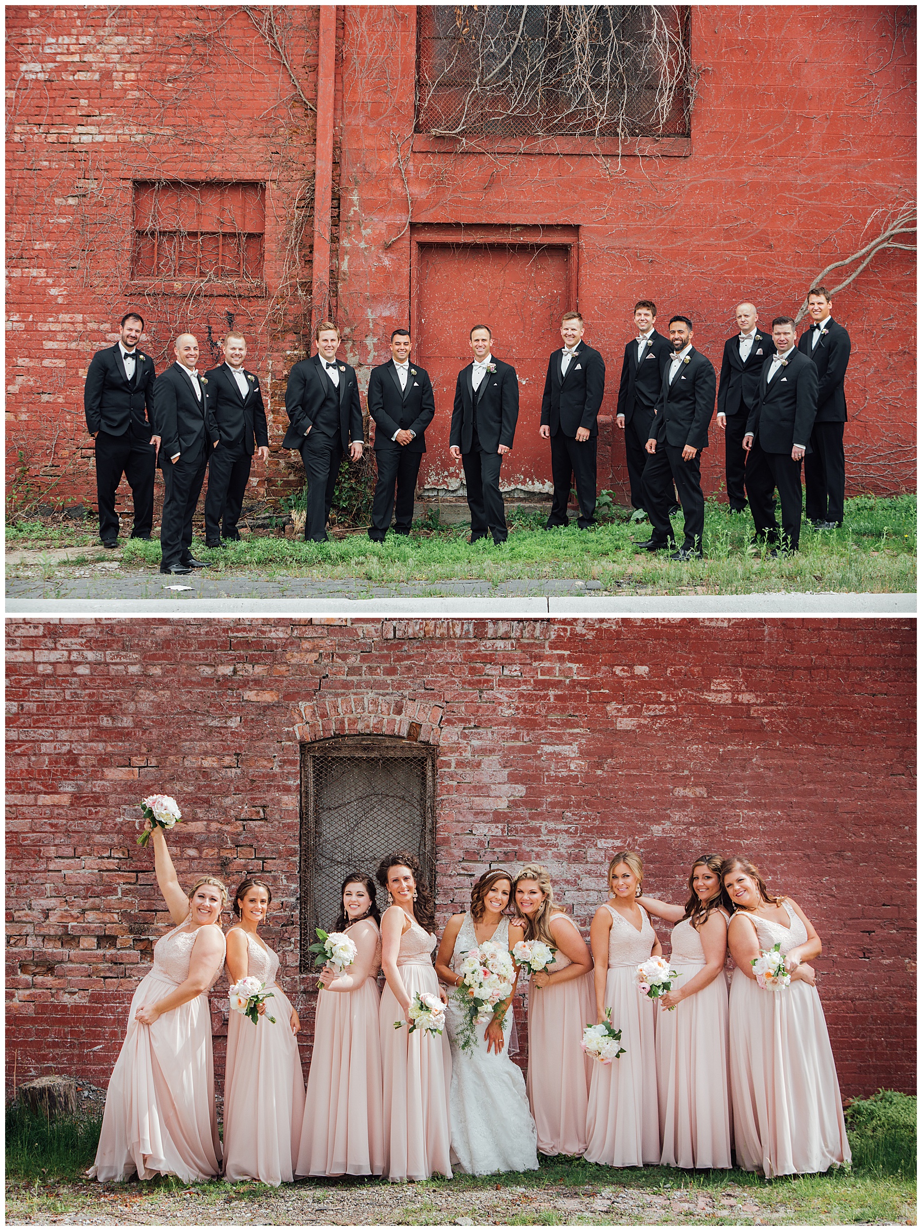 Bride with Bridesmaids and Groom with Groomsmen