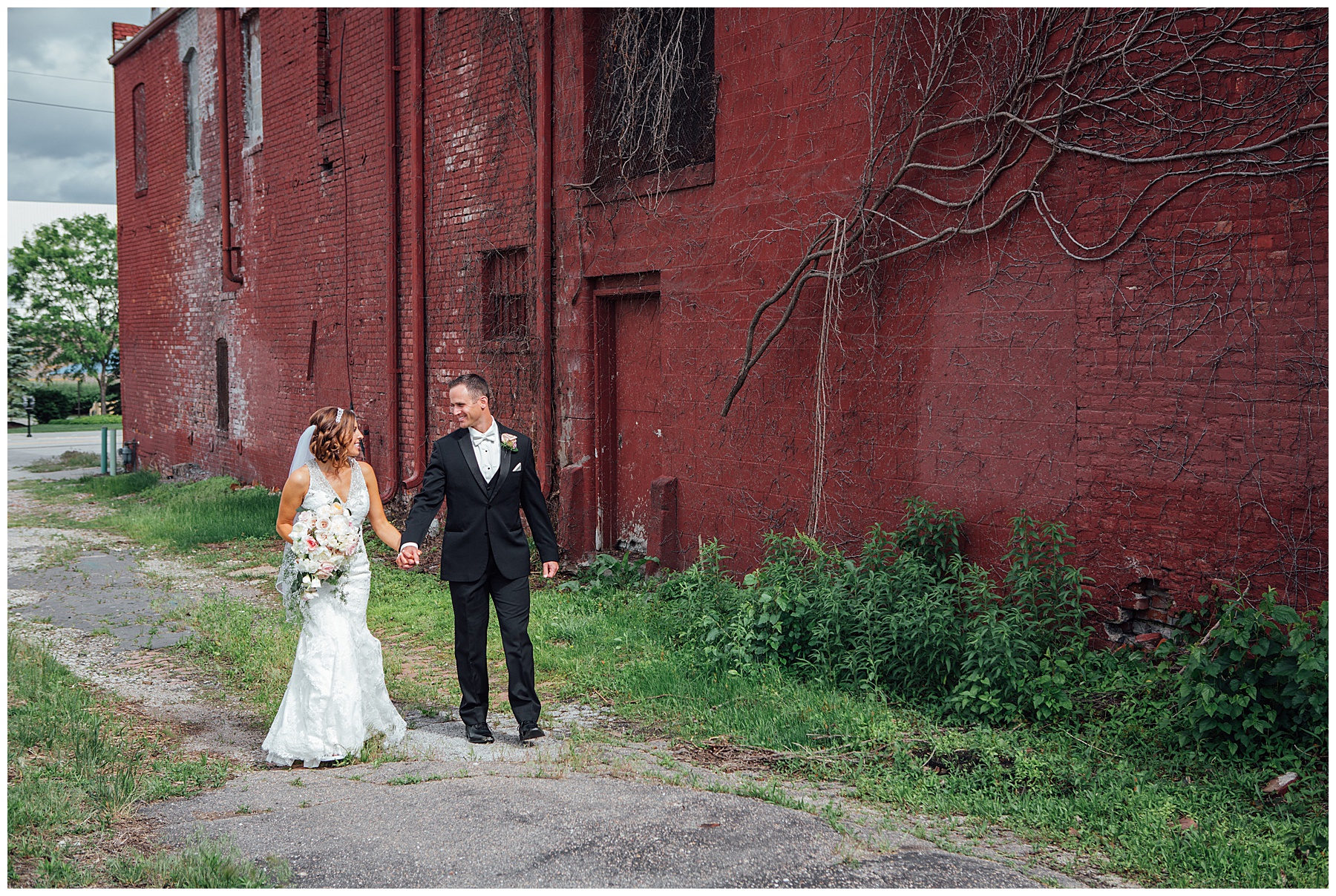 Bride and Groom walking