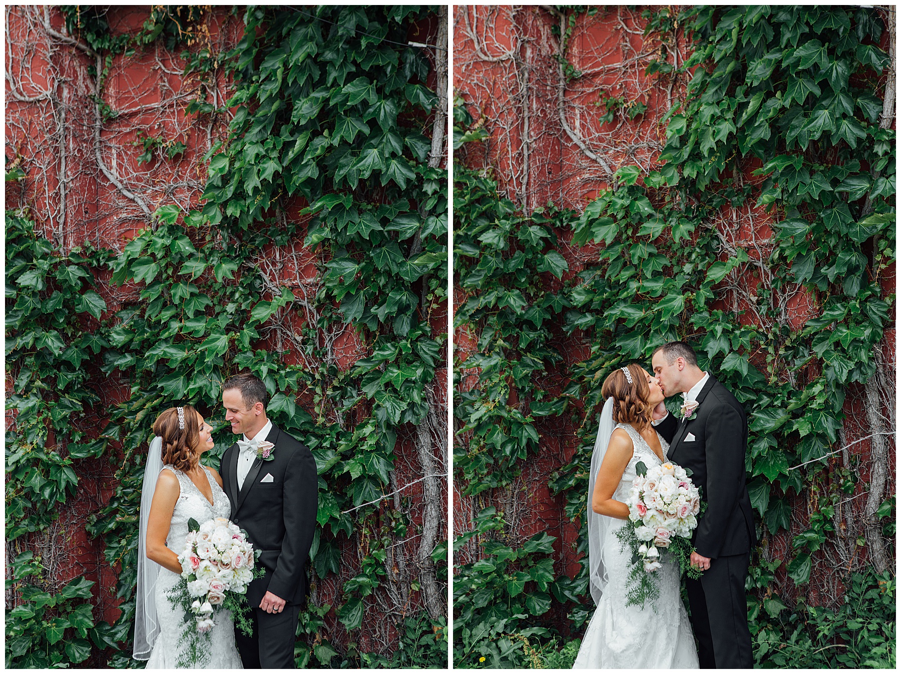 Bride and Groom kissing