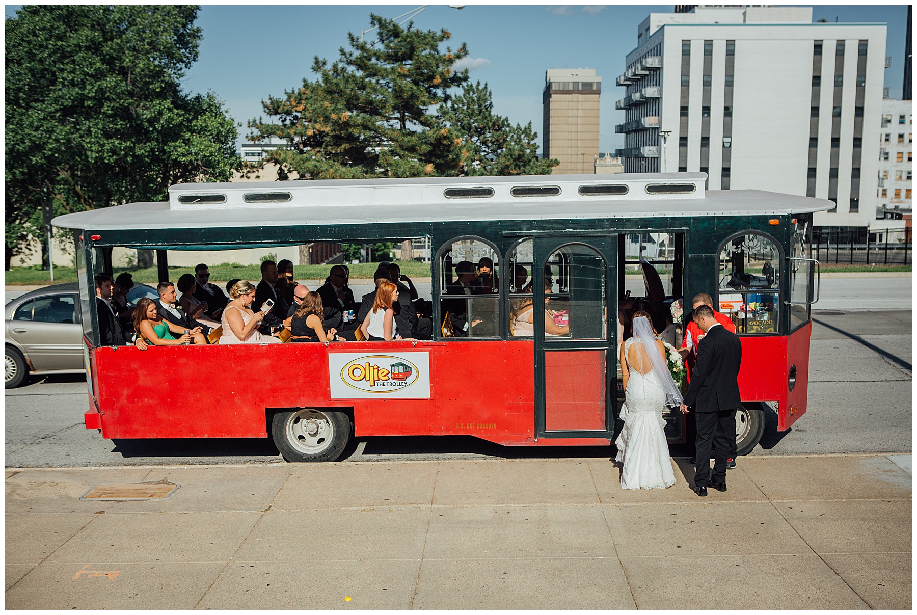 Wedding party in Ollie the Trolly