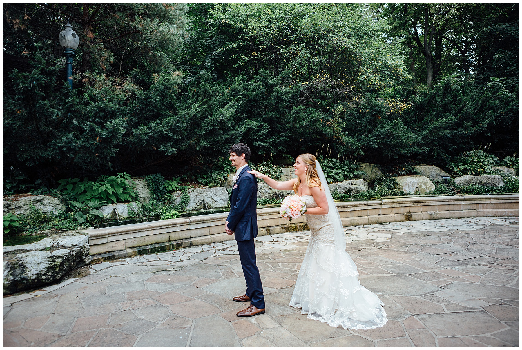 Bride and groom first look