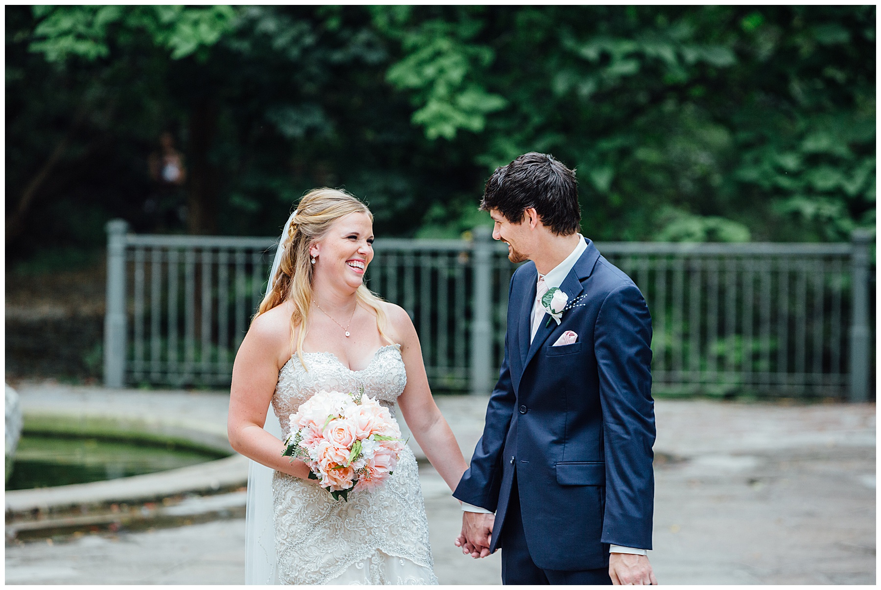 Bride and groom excited 