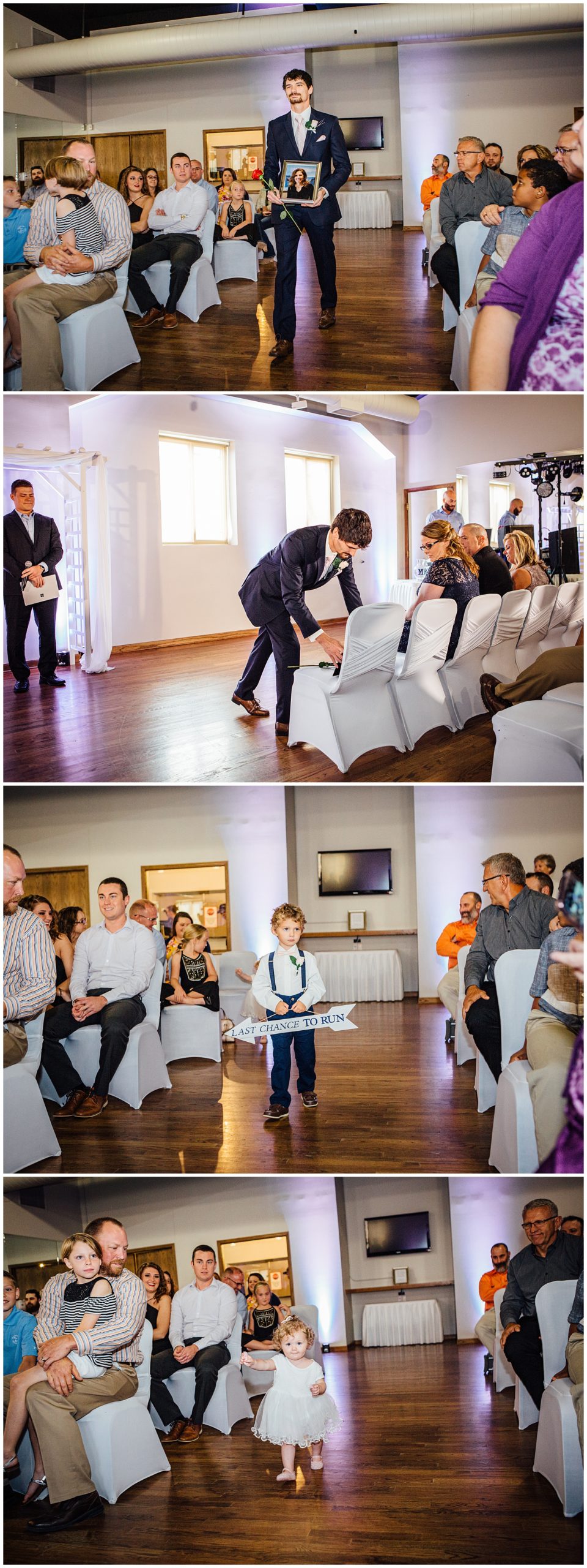 Groom walking down aisle Simply Ballroom wedding photos