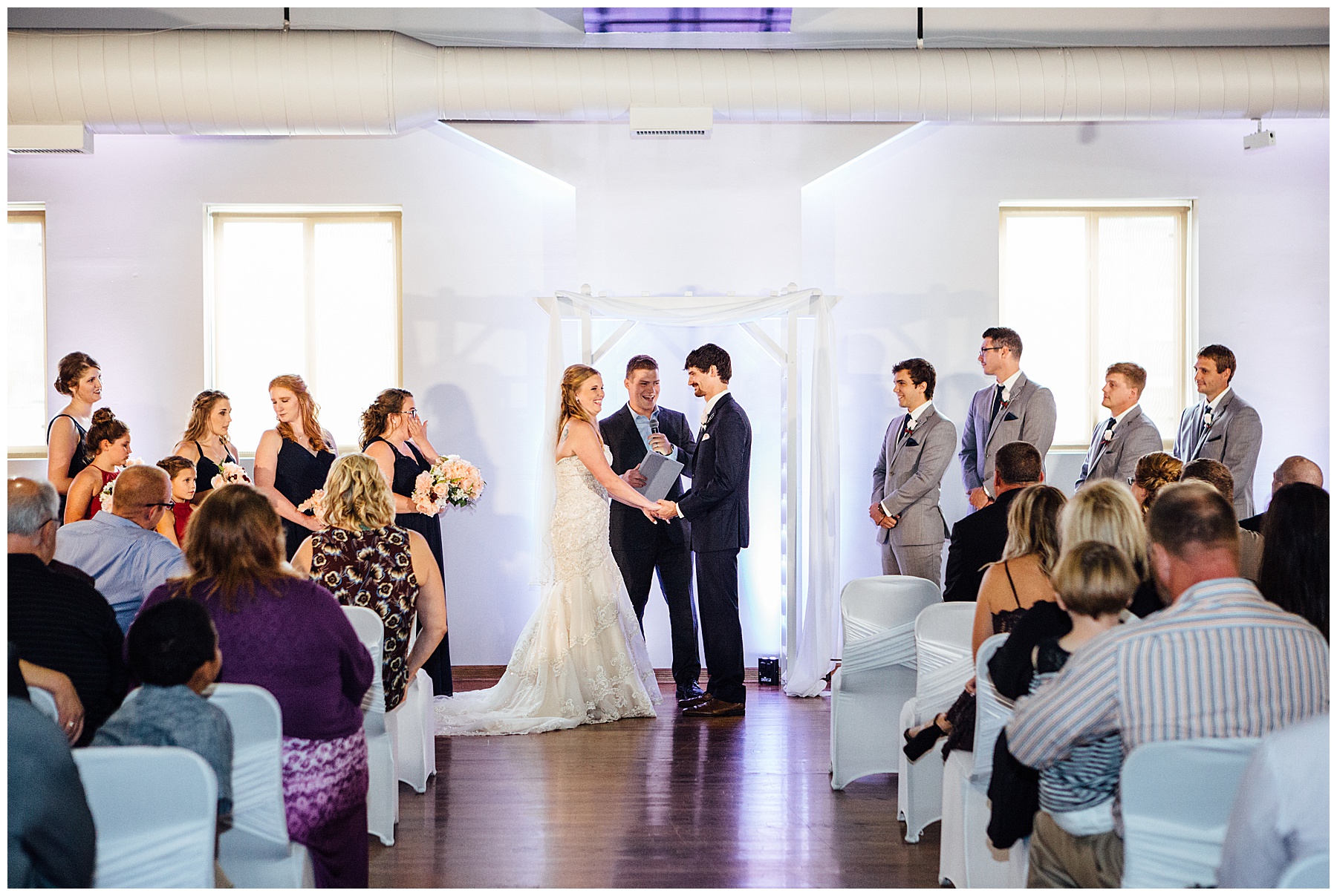 groom and bride vows at Simply Ballroom wedding photos