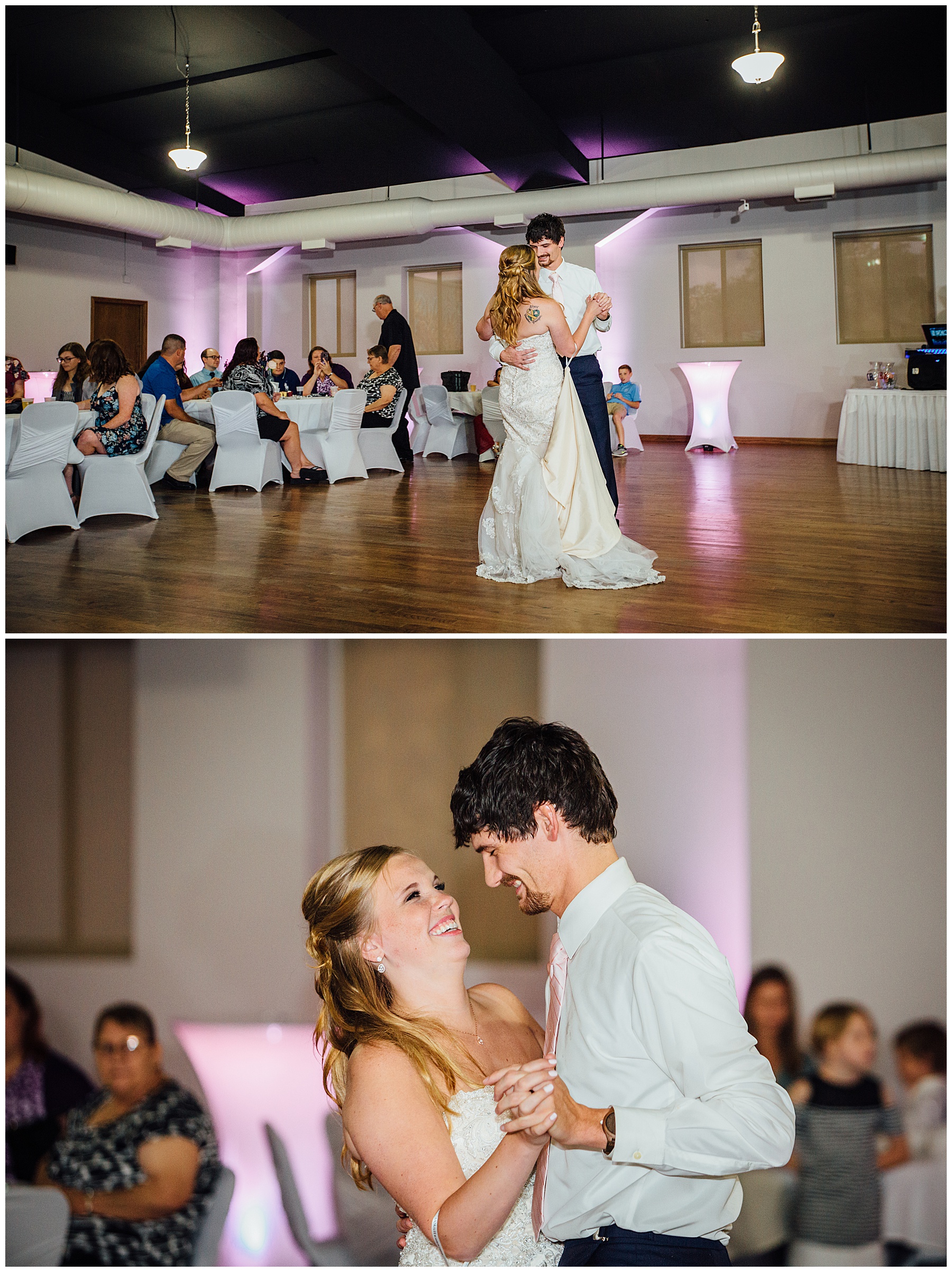 Bride and Groom Dancing on dance floor at Simply Ballroom wedding photos