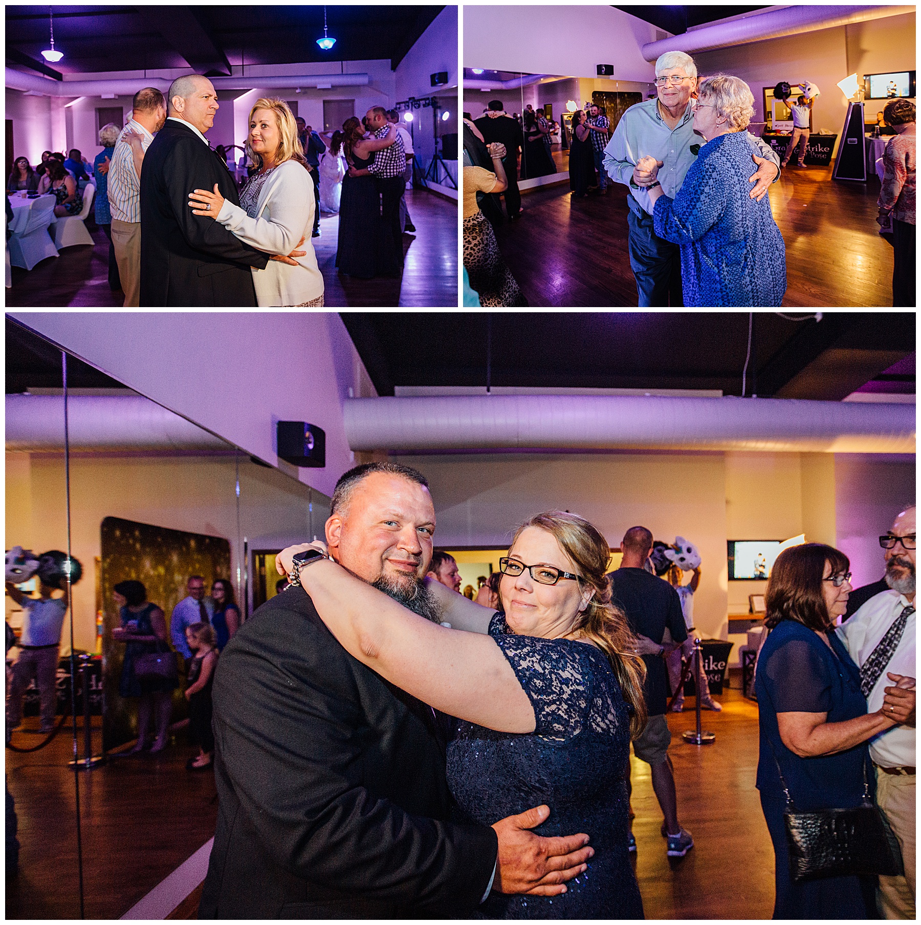 Family dancing on dance floor at Simply Ballroom wedding photos