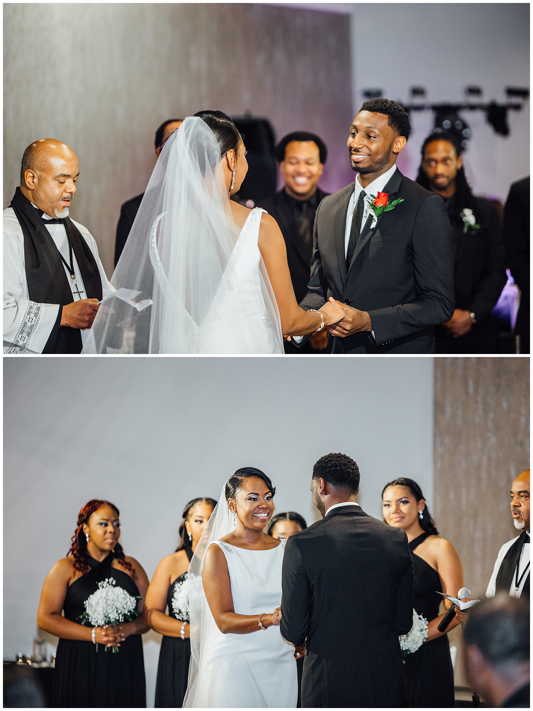 Vows during ceremony at the Soiree Room