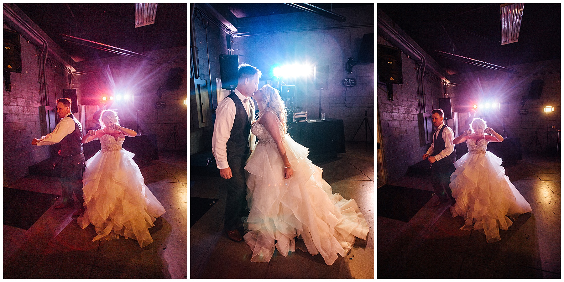 Bride and Groom Dancing at reception 