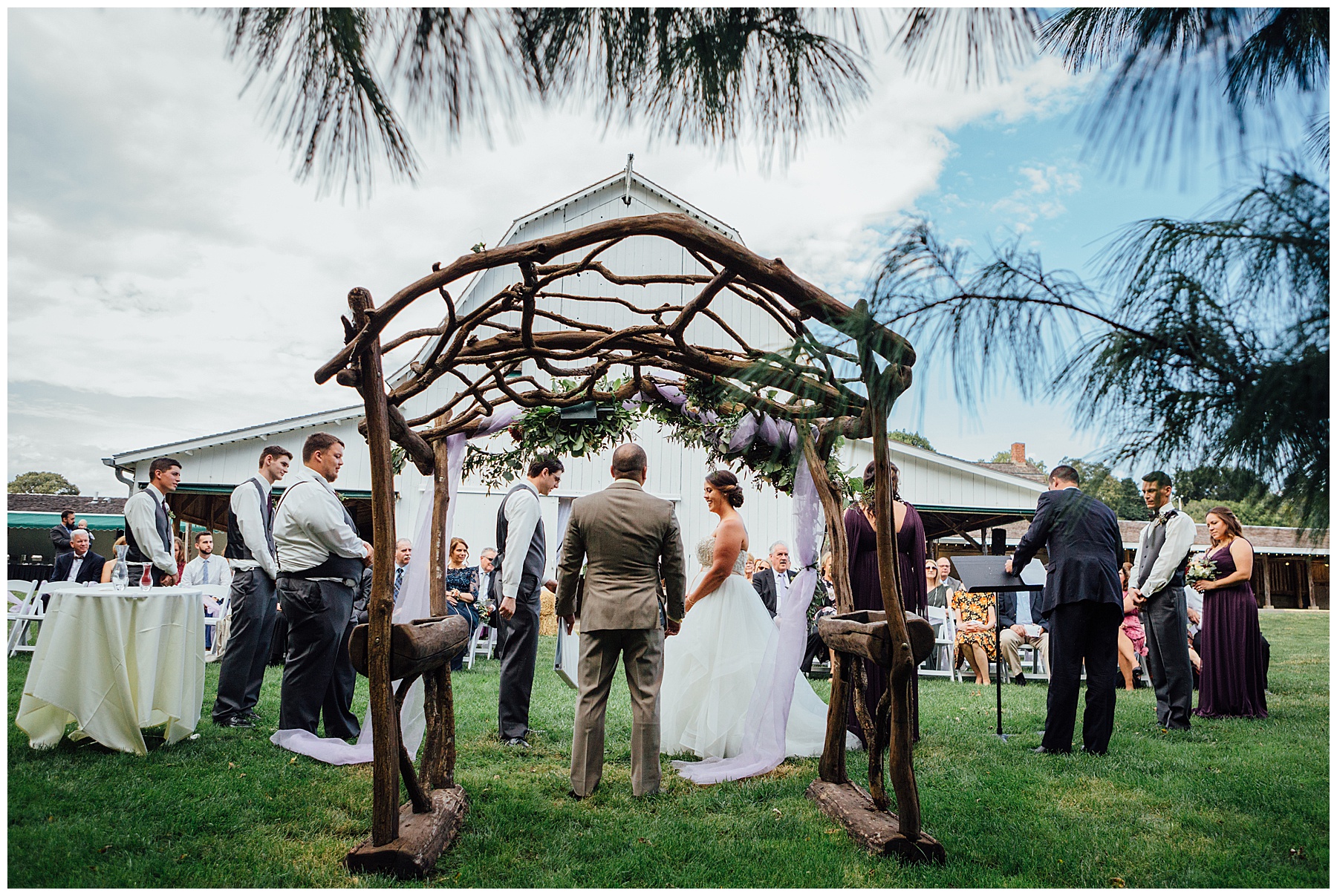 Outdoor wedding Ceremony at Morton Barns