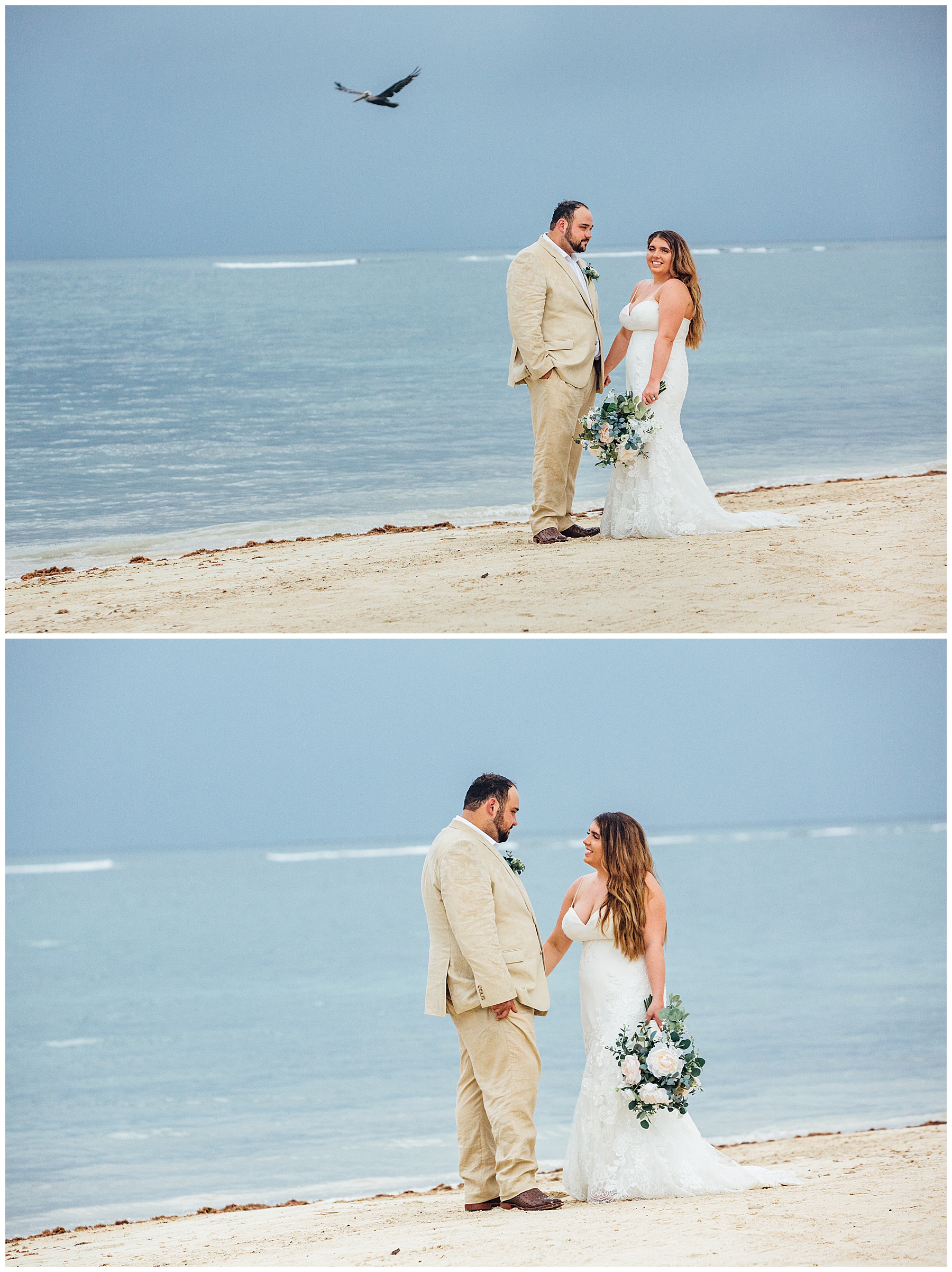 Bride and Groom on beach in Jamaica