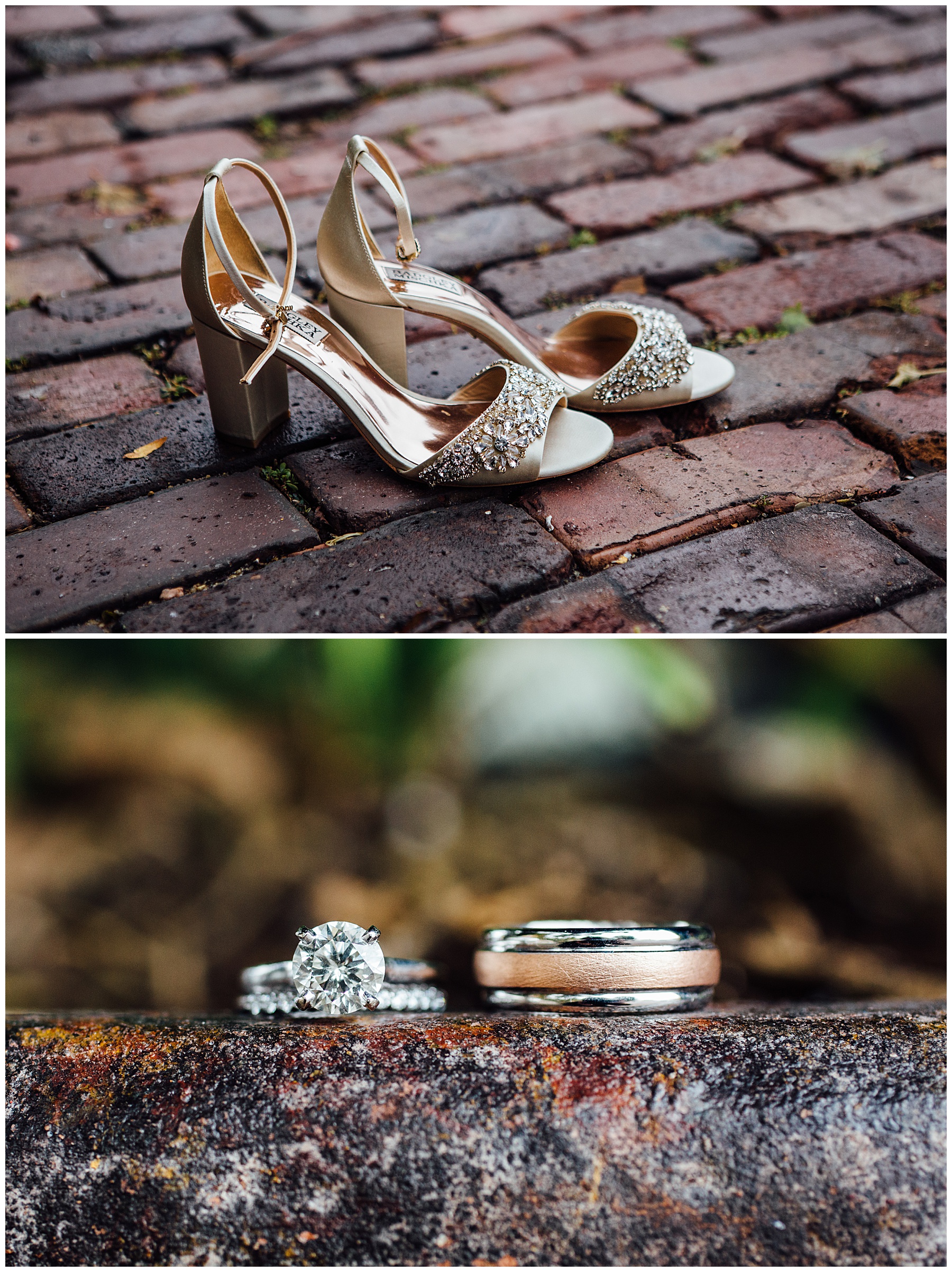 Wedding shoes and rings