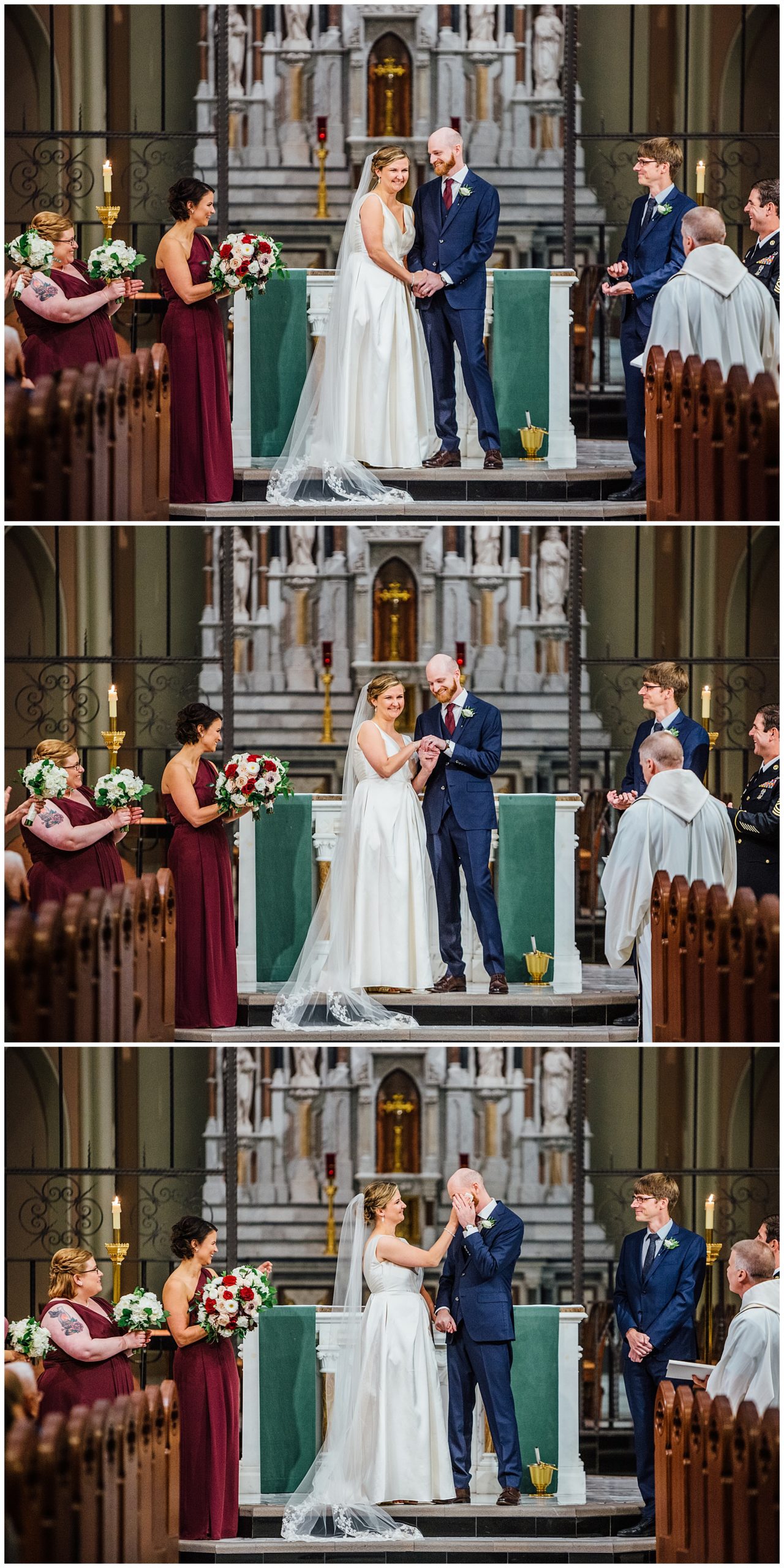 Wedding ceremony at St. John's Catholic Church