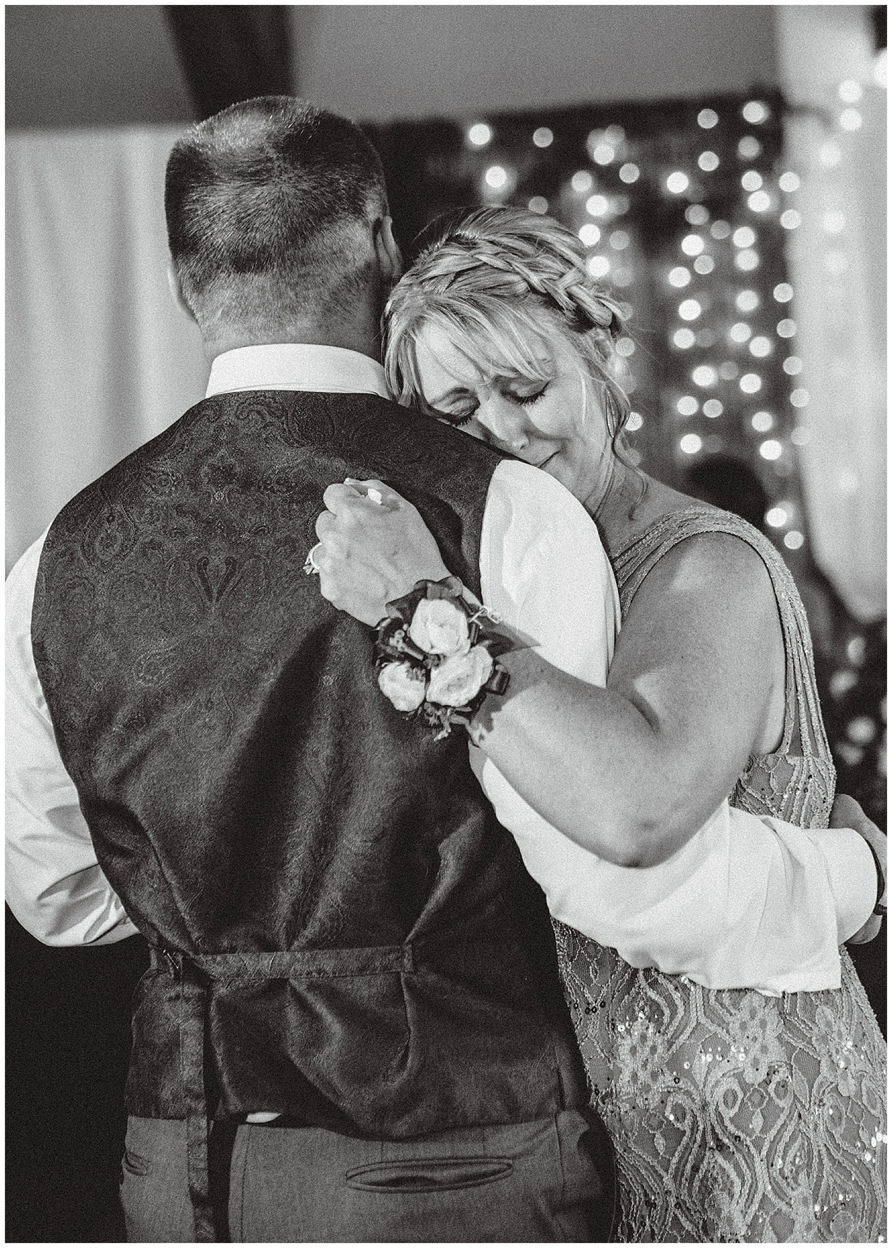 Mom crying during mother son dance