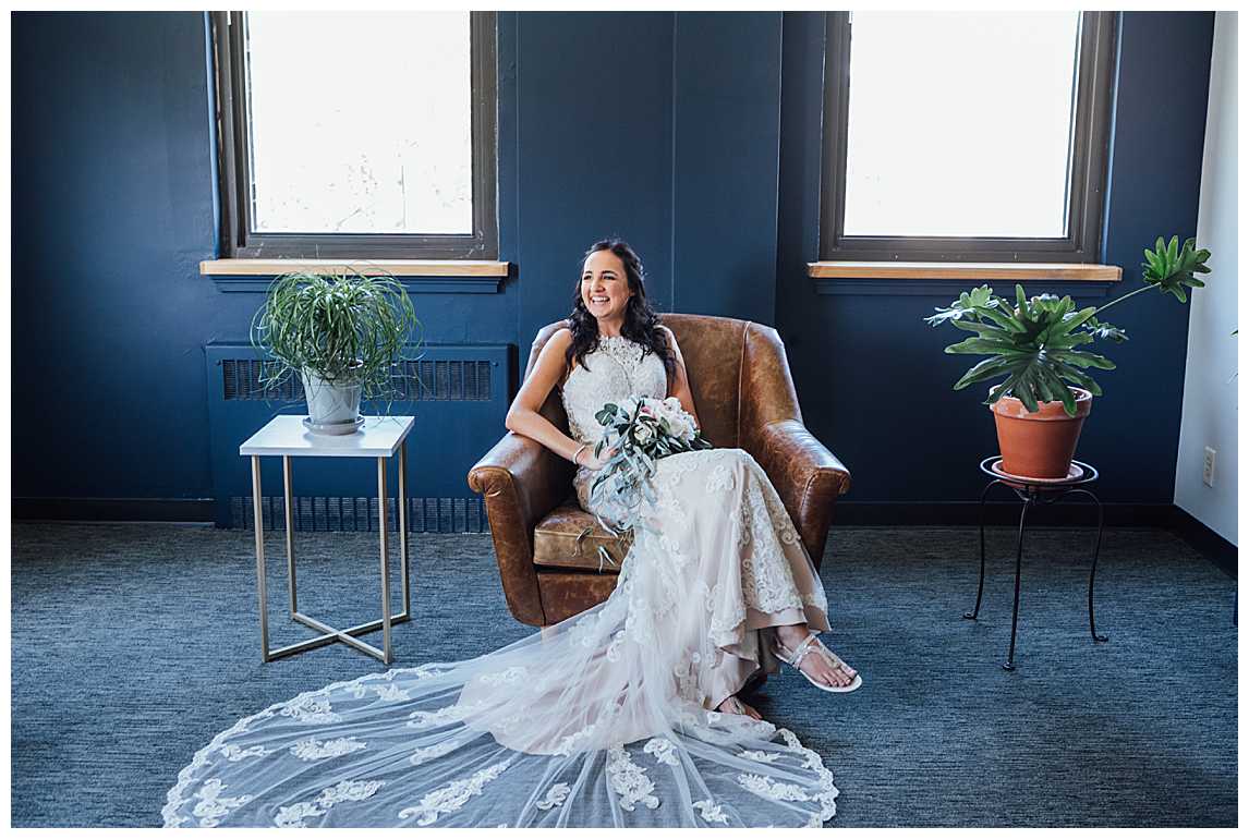 Bridal portrait in chair
