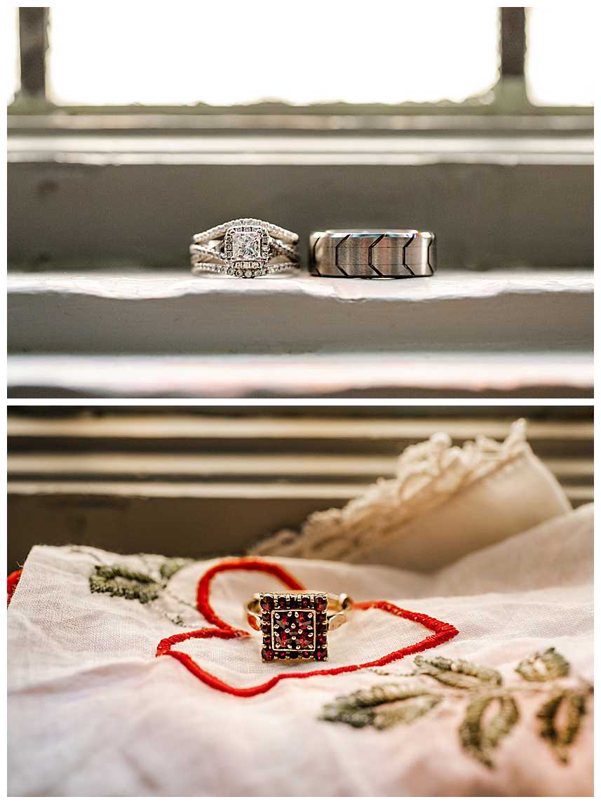 Detail photos of wedding rings